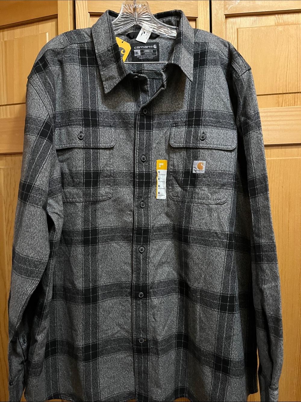Carhartt Gray & Black Plaid Lightweight Shirt